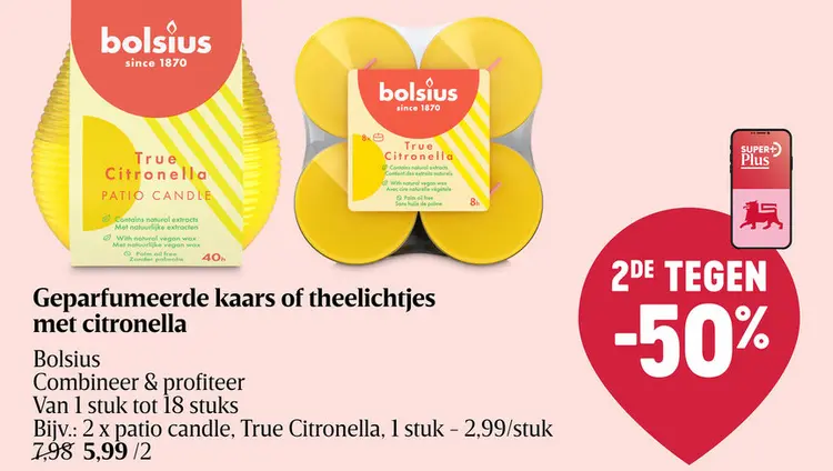 Promotie: Geparfumeerde kaars of theelichtjes met citronella