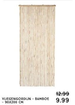 Aanbieding: Vliegengordijn - bamboe - 90x200 cm