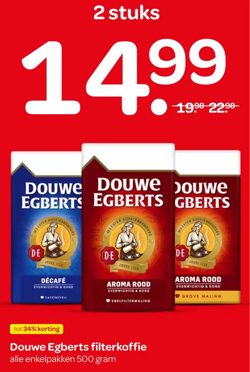 Aanbieding: Douwe Egberts filterkoffie