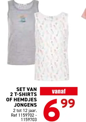 Promotie: 2 t-shirts of hemdjes jongens