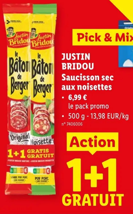 Offre: Saucisson sec aux noisettes