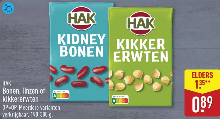 Aanbieding: Bonen, linzen of kikkererwten