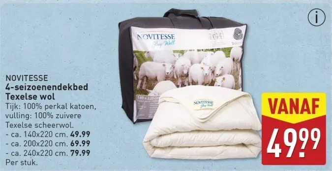 Aanbieding: 4-seizoenendekbed Texelse wol