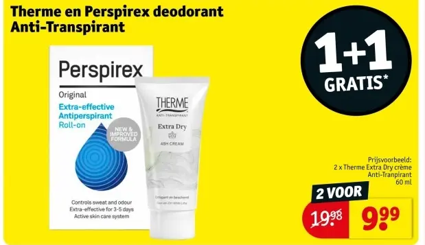 Promotie: Therme en Perspirex deodorant Anti-Transpirant