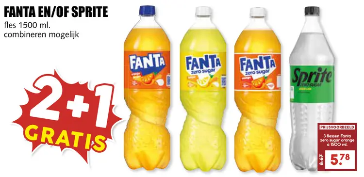 Aanbieding: Fanta en/of Sprite