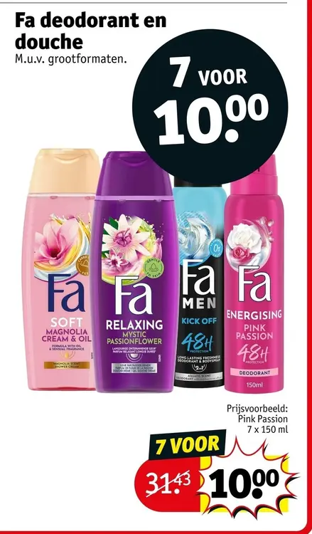 Aanbieding: Fa deodorant en douche
