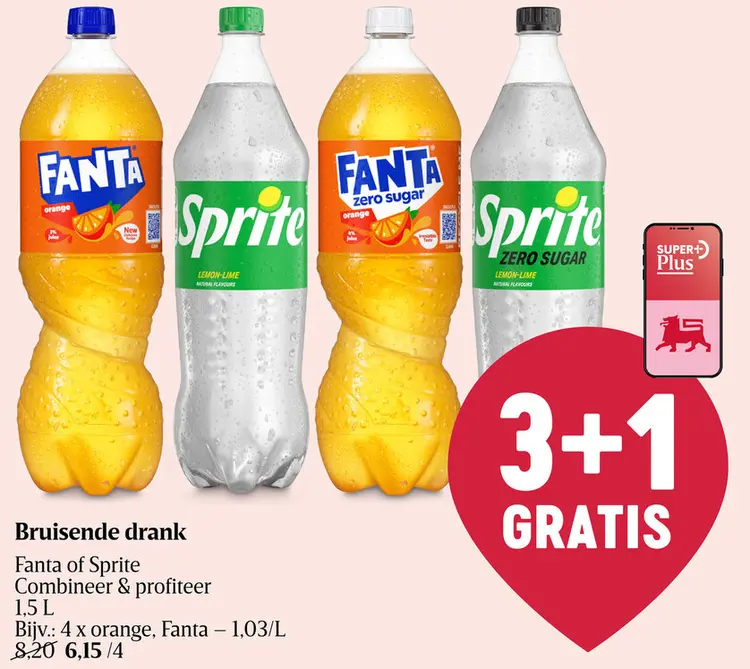 Promotie: Bruisende drank Fanta of Sprite