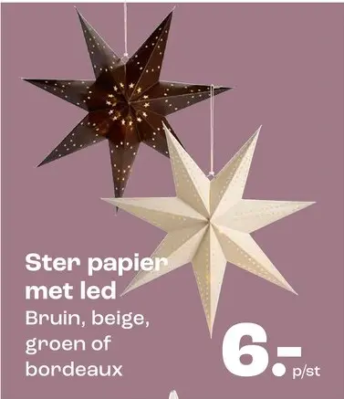 Promotie: Ster papier met led