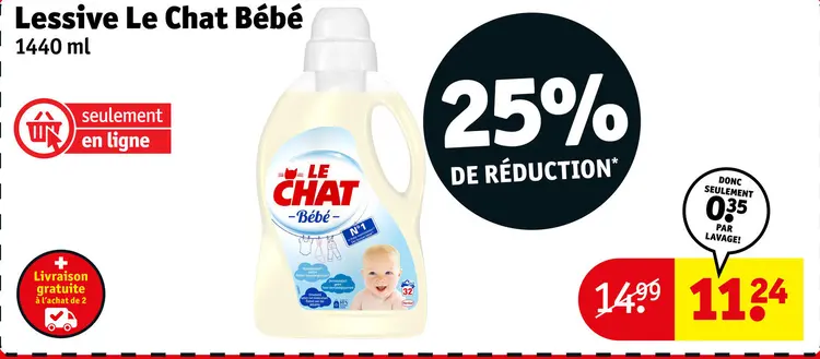 Offre: Lessive Le Chat Bébé