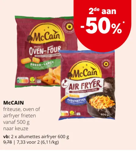 Promotie: Friteuse, oven of airfryer frieten