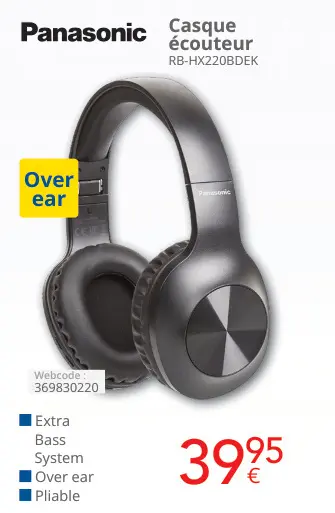 Offre: Casque écouteur RB-HX220BDEK
