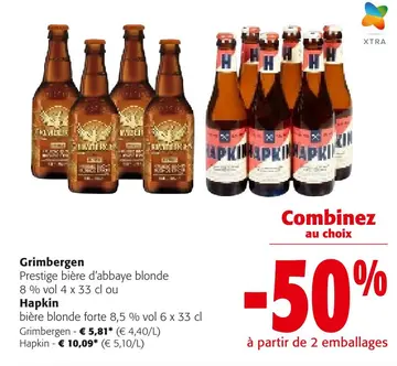 Offre: Grimbergen ou Hapkin