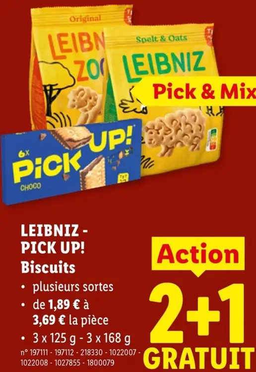Offre: LEIBNIZ & PICK UP! Biscuits