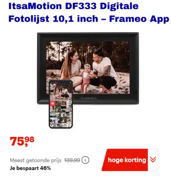 Aanbieding: ItsaMotion DF333 Digitale Fotolijst 10,1 inch