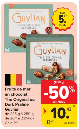 Offre: Fruits de mer en chocolat The Original ou Dark Praliné