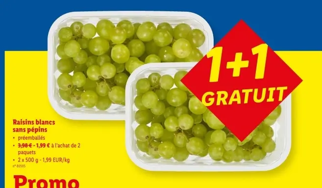 Offre: Raisins blancs sans pépins