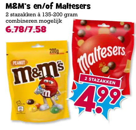Aanbieding: M&M's en/of Maltesers