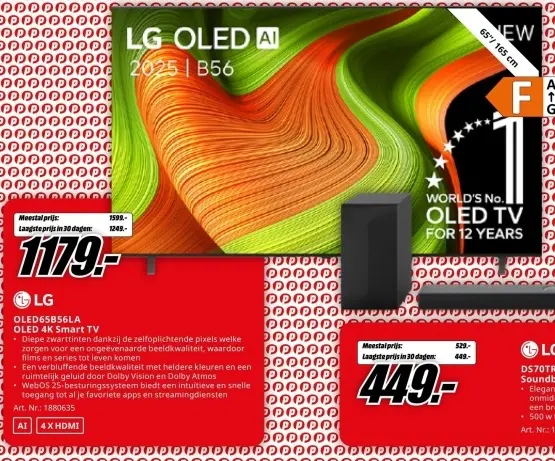 Promotie: LG OLED65B56LA OLED 4K Smart TV