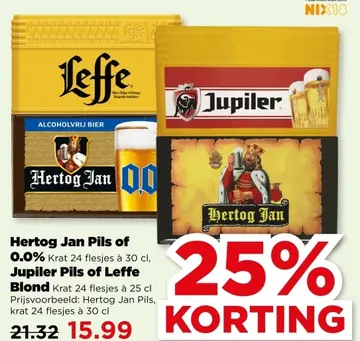 Aanbieding: Hertog Jan Pils of 0.0%, Jupiler Pils of Leffe Blond