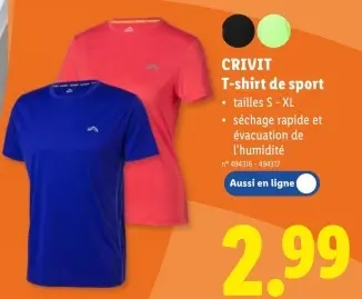 Offre: T-shirt de sport