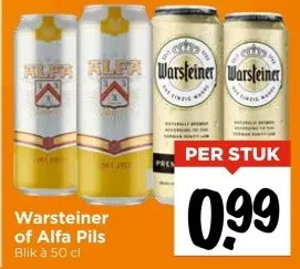 Aanbieding: Warsteiner of Alfa Pils