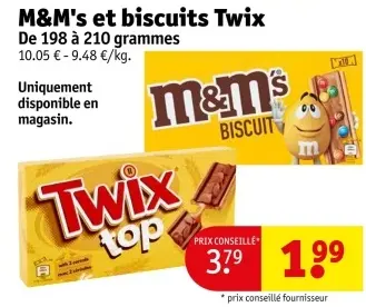 Offre: M&M's et biscuits Twix