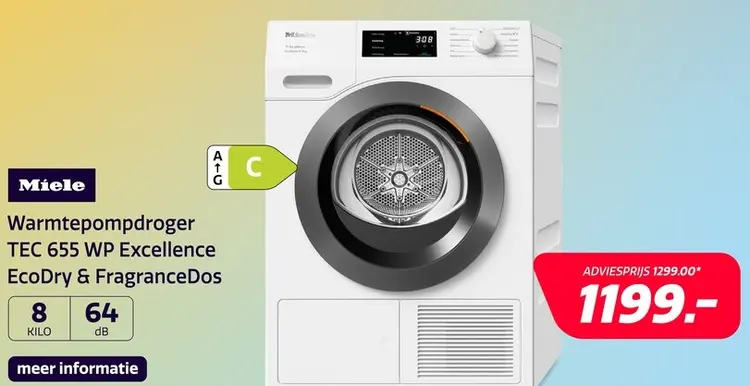 Aanbieding: Miele TEC 655 WP Excellence EcoSpeed & Wash2Dry