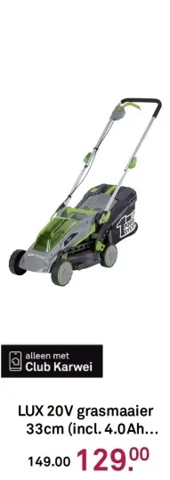 Aanbieding: LUX 20V grasmaaier