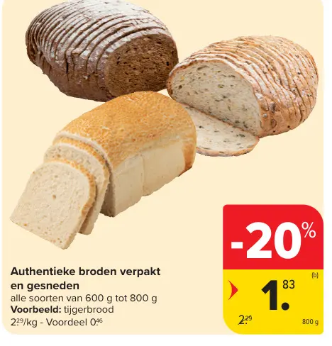 Promotie: Authentieke broden verpakt en gesneden