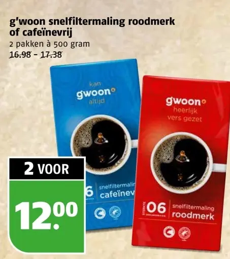 Aanbieding: snelfiltermaling roodmerk of cafeïnevrij