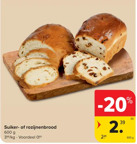 Promotie: Suiker- of rozijnenbrood