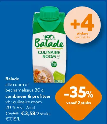 Promotie: Balade alle room of bechamelsaus