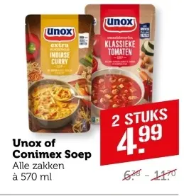 Aanbieding: Unox of Conimex Soep