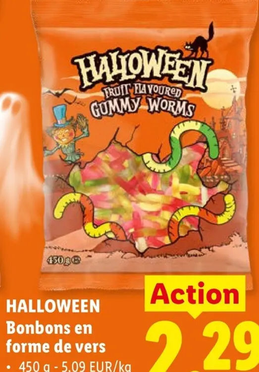 Offre: Halloween Bonbons en forme de vers