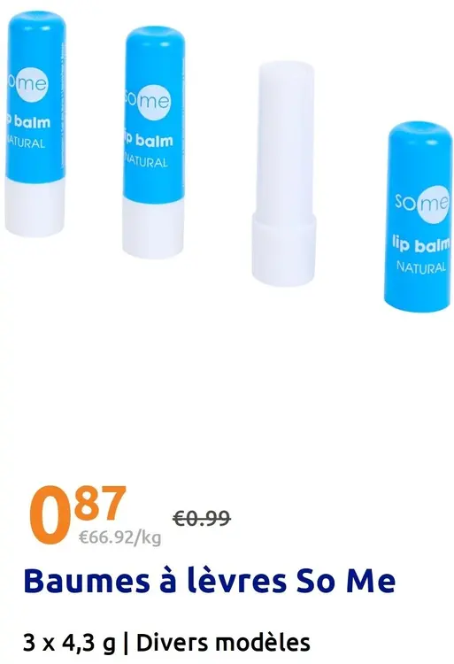 Offre: So Me Baumes à lèvres