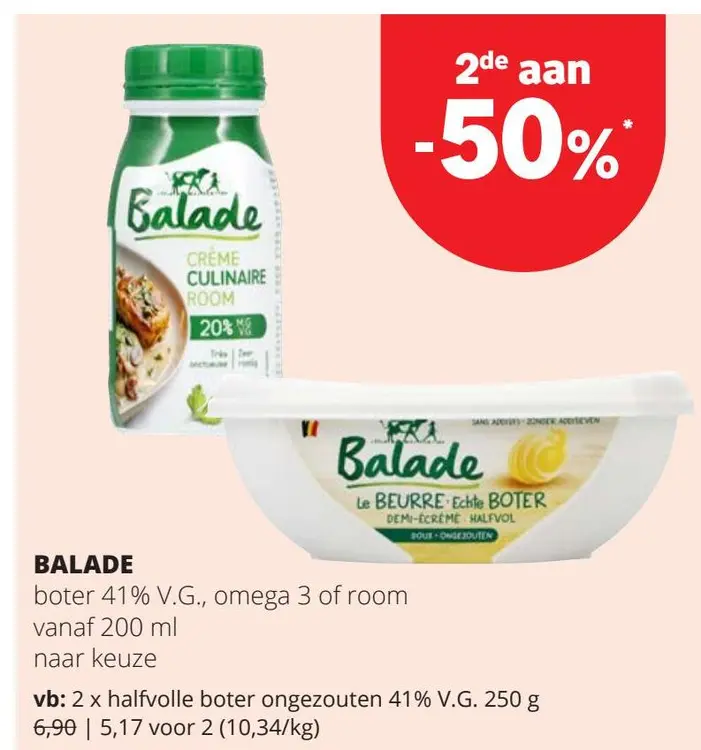 Promotie: Boter 41% V.G., omega 3 of room