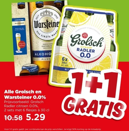 Aanbieding: Alle Grolsch en Warsteiner 0.0%