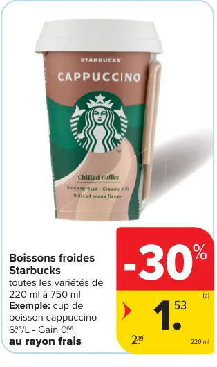 Offre: Boissons froides Cappuccino