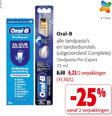 Promotie: Oral-B alle tandpasta's en tandenborstels
