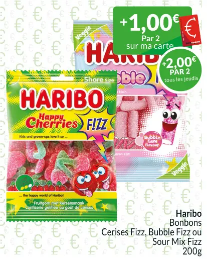 Offre: Bonbons Cerises Fizz, Bubble Fizz ou Sour Mix