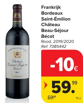 Promotie: Bordeaux Saint-Émilion Château Beau-Séjour Bécot Rood