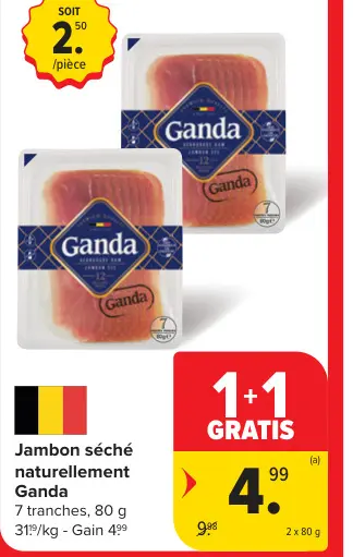 Offre: Jambon séché naturellement