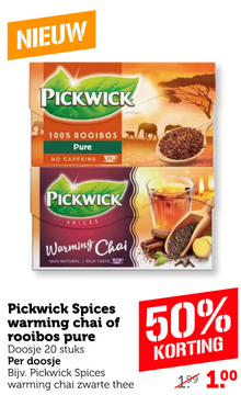 Aanbieding: Pickwick Spices warming chai zwarte thee