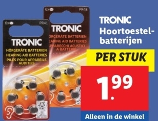 Aanbieding: TRONIC Hoortoestel-batterijen