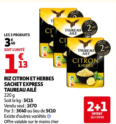 Offre: Riz citron et herbes sachet express