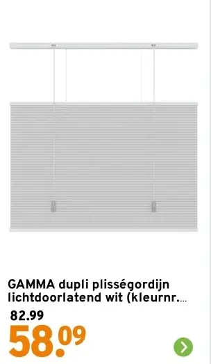 Aanbieding: Dupli plisségordijn lichtdoorlatend wit
