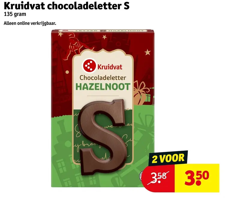 Aanbieding: Kruidvat chocoladeletter S