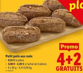 Offre: Petit pain aux noix
