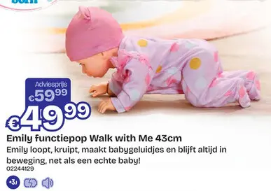 Aanbieding: Emily functiepop Walk with Me 43cm