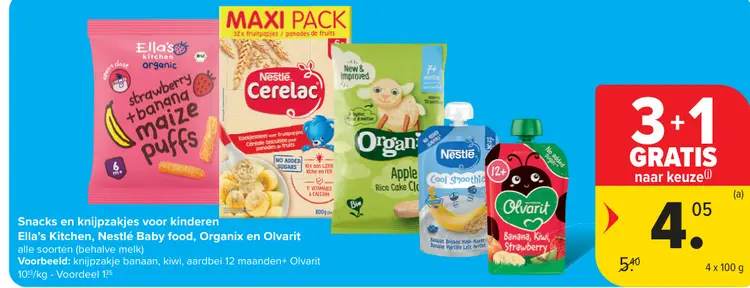 Promotie: Snacks en knijpzakjes voor kinderen